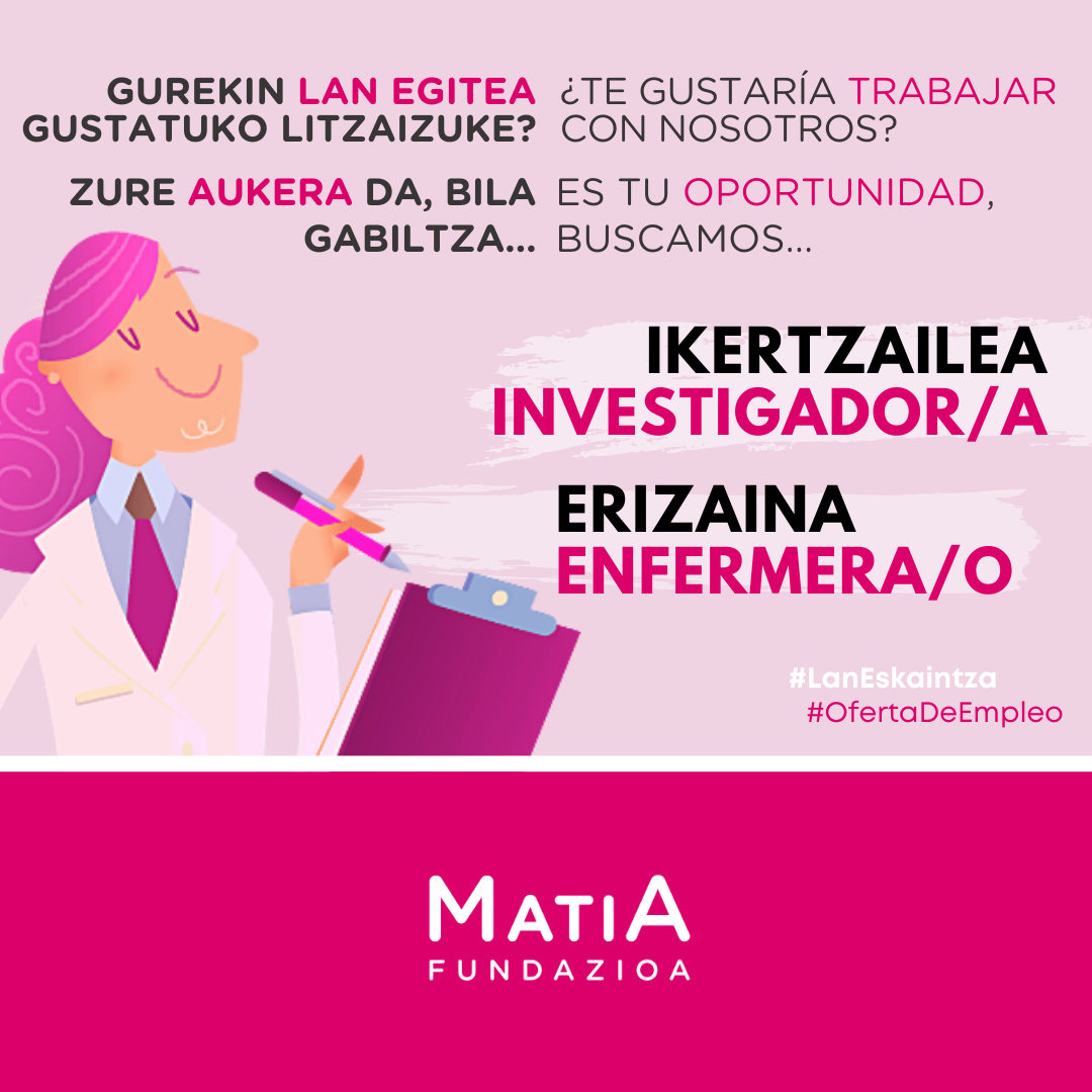 entrada abrazo Médico Ofertas de empleo de profesional de enfermería para Matia Fundazioa y de  investigador para Matia Instituto | Matia Fundazioa